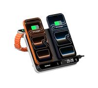 SwanScout Chargeur sans Fil Double pour iPhone 17/16/15/14/13/12, Station de Charge Inductive pour Apple Watch 10/9/8/7/6/5/4/3/Ultra 2/SE 2 & AirPods 4/Pro 3, Chargeur Induction pour 2 iPhone, 710A