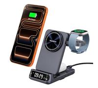 SwanScout Chargeur sans Fil magnétique pour Fitbit Versa 4/3/Sense 2/1/Ace LTE, Station de Recharge 3 en 1 pour iPhone Air/17/16/15/14, Samsung 25/Z Flip 7/S24/S23, Modèle 708MG2 (sans Adaptateur)