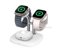 SwanScout Double Chargeur pour Apple Watch 11, SwanScout 704A, 5W Rapide Chargeur Compatible avec l'Apple Watch Ultra 3/Ultra 2/SE 3/Series 11/10/9/8/7, AirPods 4(sans Adaptateur)