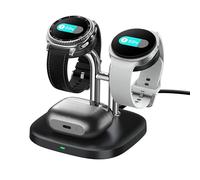 SwanScout Double Chargeur pour Samsung Watch, Chargeur sans Fil pour Galaxy Watch 8/8 Classic/Ultra/7/6/6 Classic/5 Pro/5/4 Classic/3/Active 2, Galaxy Buds 2 Pro/Galaxy Buds+, SwanScout 704S