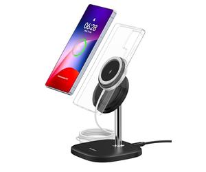 SwanScout Magnétique Chargeur Induction pour Samsung Galaxy S25/S24/S23/S22/Z Fold 7/Z Flip 7, Support de Recharge Compatible avec Mag-Safe pour iPhone 17/Air/16/15/14/13/12, Chargeur sans Fil Rapide