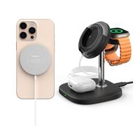 SwanScout Wireless Charger for iPhone and Apple Watch, Chargeur magnétique pour iPhone 16/15/14/13/12 Series, pour Apple Watch Ultra 2/9/8/7/6/5/4/3/2/SE 2, AirPods, Model 711M (No Adapter)