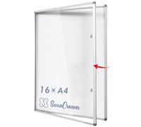 Swansea Tableau d'affichage 120 x 90 cm, Vitrine affichage avec un cadre en aluminium et porte en verre acrylique, Tableau affichage mural 16 x A4