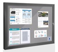 Swansea Tableau d'affichage extérieur verrouillable, inviolable avec porte verrouillable pour bureau, école, magasin, centre communautaire, aluminium noir, 95 x 71 cm (8 x A4) - A1