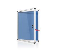 Swansea Tableau d'affichage verrouillable 360 x 270 mm Inviolable pour la maison, le bureau, l'école, le commerce, feutre bleu (PIN 1 x A4)