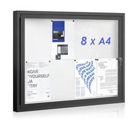 Swansea Vitrine Affichage Extérieur 8 x A4 - Tableau d’Affichage Verrouillable, Étanche et Résistant aux Intempéries, Cadre Aluminium Noir, 95 x 71 cm