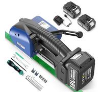 SWANSOFT Cercleuse électrique Automatique pour Sangles PP/PET 13-16 mm, Machine de Cerclage Électrique avec 2 Batteries 5000 mAh, Outil Portatif Semi-Automatique pour Cartons et Palettes
