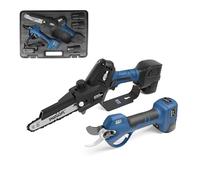 SWANSOFT Kit d'élagage, sécateur sans fil PRU28 + tronçonneuse à batterie 6' + 3 batteries, kit 2 en 1, idéal pour l'élagage et le jardinage à faire soi-même