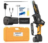 SWANSOFT Mini Tronçonneuse Professionnelle à Batterie, 6'' 16.8V 2,5Ahx2 500W Avec Verrouillage de Sécurité et Système de Lubrification Automatique - Tronçonneuse électrique Arbres, Branches, Cour