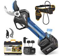 SWANSOFT PRU40 Secateur Electrique Professionnel, 40mm 21V 4Ahx2 Sécateur Électrique Sans Fil,1050W Moteur Sans Balais, Écran LCD,Secateur Electrique sans Fil pour Jardinage,Vergers,Vigne