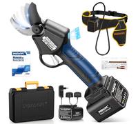 SWANSOFT Sécateur Électrique Double lame - Sécateur Professionnel 42mm, 1150W 21V 4Ah X 2 Batteries, Ecran LCD Sécateur Batterie Alimenté, Contrôle Progressif, pour Vignobles, Oliveraies et Vergers