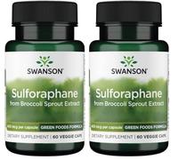 Swanson, Broccoli Sprout Extract (Extrait de Pousses de Brocoli), avec Sulforaphane, 60 Capsules végétaliennes, Végétarien, Sans Soja, Sans Gluten, Sans OGM (Lot de 2)