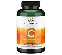 Swanson, C-1000, Vitamine C (Acide Ascorbique), 1000mg, avec Églantier, 90 Capsules, Hautement Dosé, Sans Soja, Sans Gluten, Sans OGM