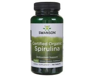 Swanson Certified Organic Spirulina 500 mg, 180 comprimés