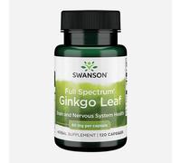 Swanson Extrait de feuille de ginkgo à spectre complet 60 mg - 120 gélules (2 mois)