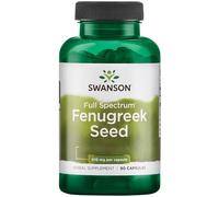 Swanson, Full Spectrum Fenugreek Seed (Graines de Fenugrec), 610mg, 90 Capsules, Hautement Dosé, Sans Soja, Sans Gluten, Sans OGM