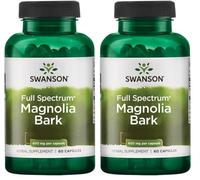 Swanson, Full Spectrum Magnolia Bark (Écorce de Magnolia), 400mg, 60 Capsules, Hautement Dosé, Sans Soja, Sans Gluten, Sans OGM (Lot de 2)