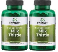 Swanson, Full Spectrum Milk Thistle (Chardon-Marie), 500mg, 100 Capsules, Sans Soja, Sans Gluten, Sans OGM (Lot de 2)