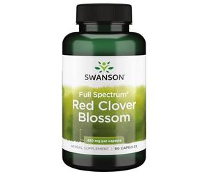 Swanson, Full Spectrum Red Clover Blossom (Fleurs de Trèfle Rouge), 90 Capsules, Hautement Dosées, Testées en Laboratoire, Sans Soja, Sans Gluten, Sans OGM