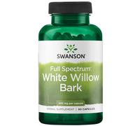 Swanson, Full Spectrum White Willow Bark (Écorce de Saule Blanc), 400mg, Haute Dosé, 90 Capsule, Sans Soja, Sans Gluten, Sans OGM