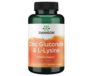 Swanson - Gluconate de zinc et L-lysine - 90 gélules