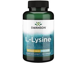 Swanson, L-Lysine, 500mg, 100 Capsules, Haute Dosé, Sans Soja, Sans Gluten, Sans OGM