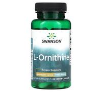 Swanson L-Ornithine, Forme Libre, 500 Mg, 60 Capsules Végétariennes