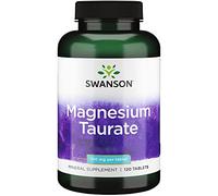 Swanson, Magnesium Taurate, avec 100mg de Magnésium par Comprimé, 120 Comprimés végétaliens, Haute Dosé, Végétarien, Sans Soja, Sans Gluten, Sans OGM