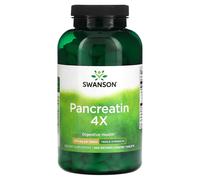 Swanson, Pancréatine 4X, Triple Concentration, 375 mg, 300 Comprimés Entérosolubles