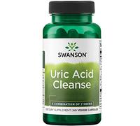 Swanson, Uric Acid Cleanse, avec des Extraits de Plantes, 60 Capsules végétaliennes, Haute Dosé, Végétariennes, Sans Soja, Sans Gluten, Sans OGM
