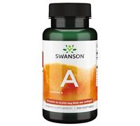 Swanson, Vitamine A 10.000IU (3.000mcg), avec Huile de Foie de Morue, 250 Capsules molles, Hautement Dosées, Testées en Laboratoire, Sans Soja, Sans Gluten, Sans OGM
