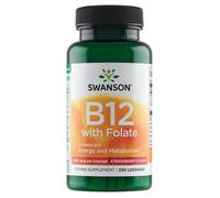 SWANSON Vitamine B-12 1000 mcg avec acide folique 250 comprimés. pour sucer