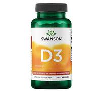 Swanson, Vitamine D3 50µg (2000 UI), Dépôt, 1 Capsule tous les 2 Jours, 250 Capsules, Haute Dosé, Sans Soja, Sans Gluten, Sans OGM