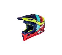 SWAPS Casque Cross Adulte Blur S818 - Bleu/Jaune Fluo/Rouge Brillant