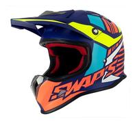 SWAPS Casque Cross Enfant S885 - Bleu/Jaune/Orange