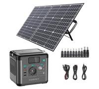 SWAREY Générateur Electrique Portable 300W avec Panneaux Solaires Pliable 100W Batterie Externe 220V Sortir AC/USB/Type-C/QC 3.0 (300W+100W)