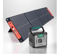 SWAREY Générateur Electrique Portable 518.4Wh avec Panneaux Solaires Pliable 4 panneaux 220V Sortir AC/USB/Type-C/QC 3.0