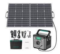 SWAREY Générateur Electrique Portable 518Wh avec Panneau solaire pliable en 2 sections, Batterie Externe 220V Sortir AC/USB/Type-C/QC 3.0