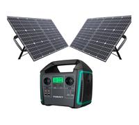 SWAREY Generateur electrogène Portable 1000W(1500W Pic) avec 2PCS Panneau Solaire Pliable 100w Solaire kit 220V