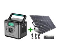 SWAREY Générateur solaire Portable 518Wh avec panneau Solaire Pliable 100W, Kit d'énergie de Réserve de Voyage,chauffage domestique