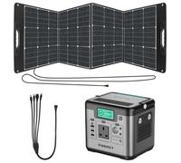 SWAREY Générateur solaire Portable 518Wh avec Panneau Solaire Pliable 200W, Kit d'alimentation de Secours Voyage/Camping