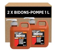 Swarfega Orange Pompe 1L - Nettoyant Mains Haute Performance, Sans Solvant, Particules Non Abrasives, Élimine Graisse et Huile, Système Pompes Hygiénique - Pour usage professionnel