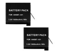 Swark AHDBT-401,335-06532-000 Batterie de rechange 1600 mAh pour caméra GoPro Hero4, Hero 4+ (Hero 4 Plus) Batterie supplémentaire 【Deux piles】