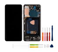 swark Écran OLED de 6,7" compatible avec Galaxy S21 Plus 5G SM-G996B, SM-G996B/DS, SM-G996U (noir avec cadre) Écran tactile LCD de rechange + jeu d'outils (avec empreintes digitales)