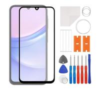 swark Kit de réparation en verre avant de 6,5" compatible avec Galaxy A15 4G/5G SM-A155F, SM-A156B avec OCA (pas d'écran LCD et numériseur tactile) avec jeu d'outils