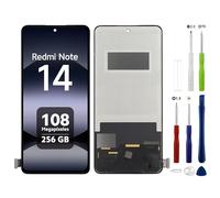 SwarKing Écran LCD compatible avec Redmi Note 14 4G/5G (noir sans cadre) Pièces de rechange avec outils gratuits