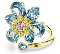 Swarovski 5721590 Bague ouverte Idyllia Fleur, Bleu Taille 60