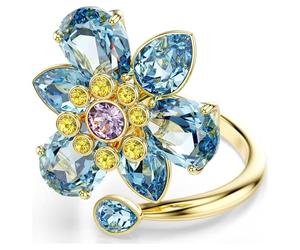 Swarovski 5721590 Bague ouverte Idyllia Fleur, Bleu Taille 60