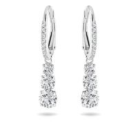 Swarovski Anneaux d'oreilles Attract Trilogy, Taille ronde, Blanches, Métal rhodié