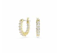 Swarovski Anneaux d'oreilles Matrix Vittore – cristaux ronds incolores, placage ton or